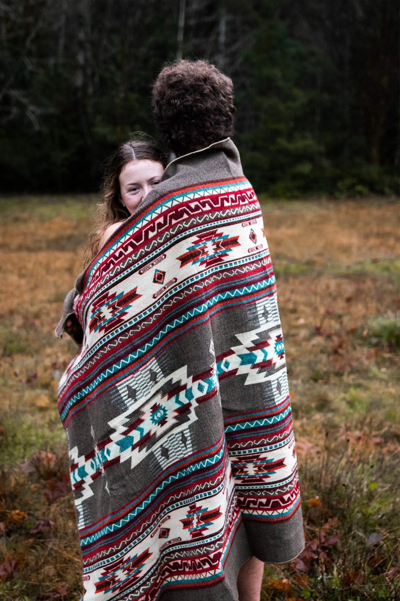 Off the Grid Inca Aztec Throw, Queen, King Blanket | Southwest Indian Navajo Boho Style | Native Cover for Camping, Bedding, Couch, Vanlife | Faux Alpaca, Lightweight, Hypoallergenic (Chimborazo Beige, Queen) - Image 3